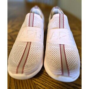 APL TechLoom Bliss Women Size 9.5 Slip On Running Shoes Pink Creme White EUC